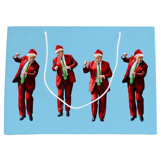 Grand Sac Cadeau Danser Donald Trump Noël MAGA (Devant)
