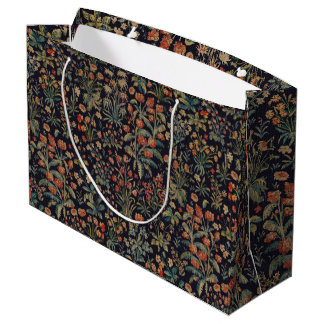 Grand Sac Cadeau Dark Moody Midnight Forest Floral Botanical