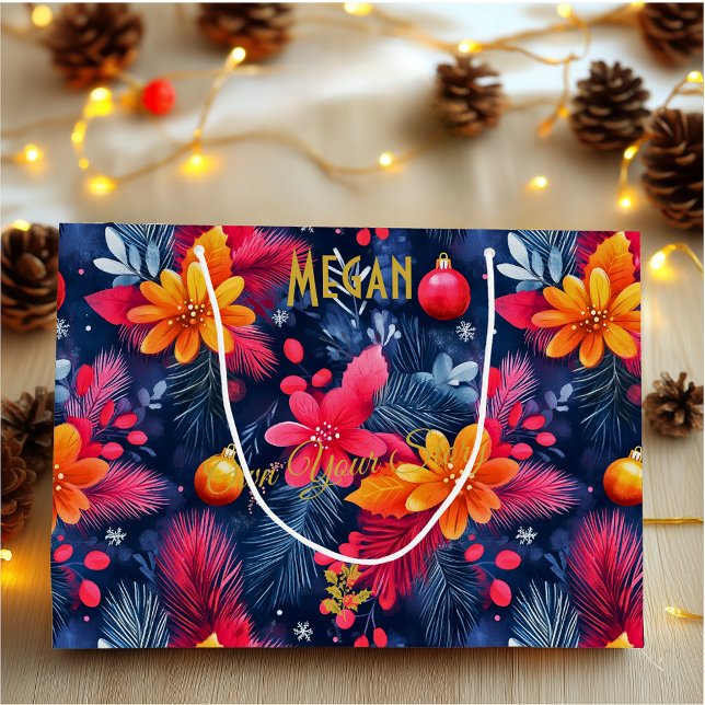 Grand sac cadeau de Noël personnalisé avec Flore v (Créateur téléchargé)