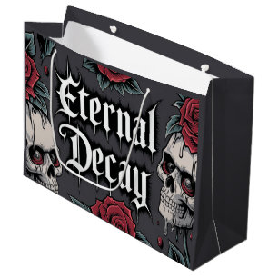 Grand Sac Cadeau Décadation éternelle" Crâne gothique et illustrati