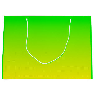 Grand Sac Cadeau Dégradé vert et jaune du néon