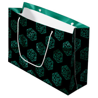 Grand Sac Cadeau Dés à jouer RPG | Joueur Rétro de Table d'Emerald 