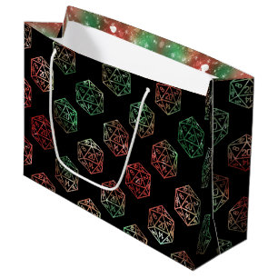 Grand Sac Cadeau Dés RPG   XMAS Imaginaire Retro Tabletop PnP Gamer