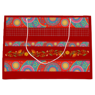 Grand Sac Cadeau Desi Wedding Style Deep Red Design