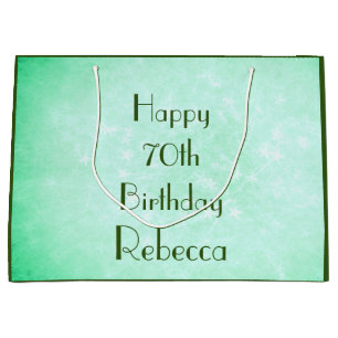Grand Sac Cadeau Design élégant Happy 70e anniversaire