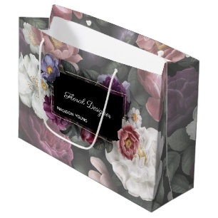 Grand Sac Cadeau Design floral élégant personnalisé