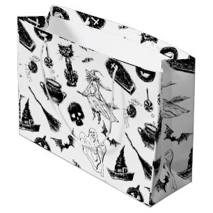 Grand Sac Cadeau Design motif d'Halloween
