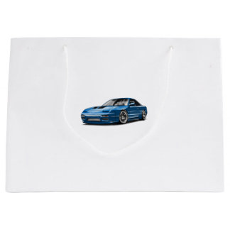 Grand Sac Cadeau dessin de voiture bleue 240sx 