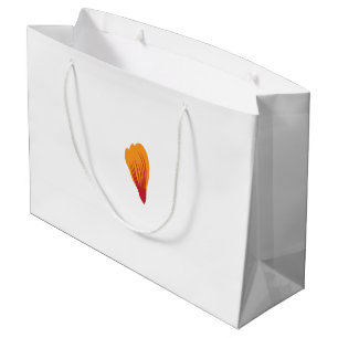 Grand Sac Cadeau dessin d'un plante avec feuille orange et violet