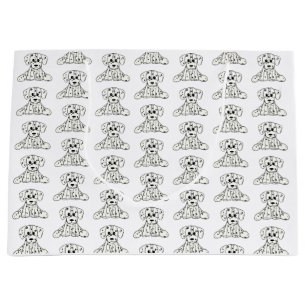 Grand Sac Cadeau Dessin simple de contour de chien Dalmatien rembou