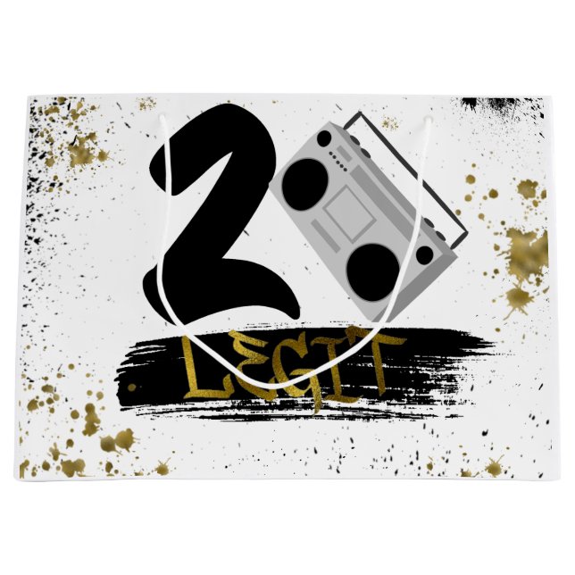 Grand Sac Cadeau Deux Legs pour quitter l'anniversaire (Devant)