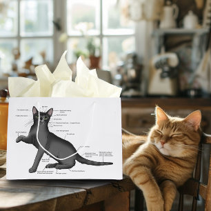 Grand Sac Cadeau Diagramme d'anatomie de chat drôle humour nerd