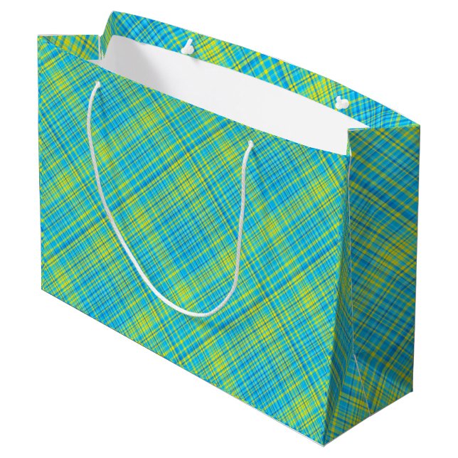 Grand Sac Cadeau Diamants brillants brillants - Coordination PLAID  (Dos Angle)