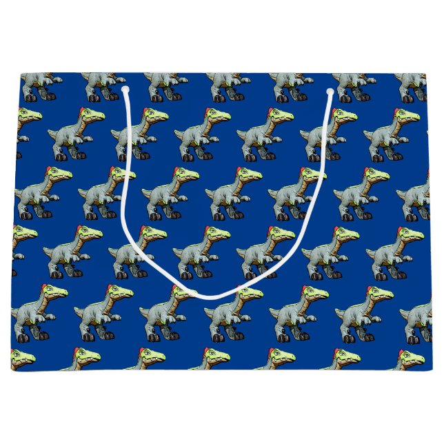 Grand Sac Cadeau Dinosaure Dilophosaurus (Devant)