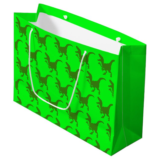 Grand Sac Cadeau Dinosaures (Devant Angle)