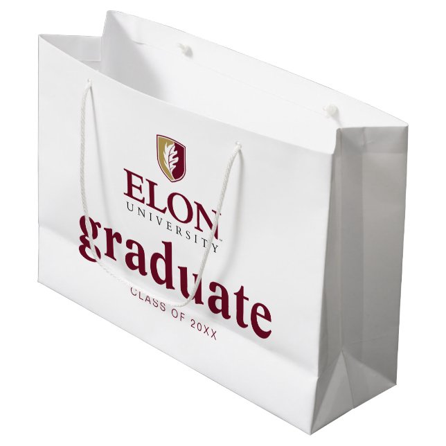 Grand Sac Cadeau Diplôme de l'Université Elon (Devant Angle)