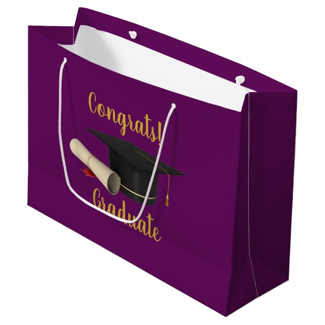 Grand Sac Cadeau Diplôme d'études supérieures et diplômes (Devant Angle)