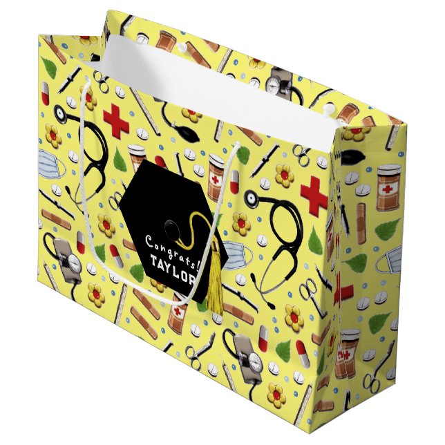 Grand Sac Cadeau Diplôme Médicale (Devant Angle)