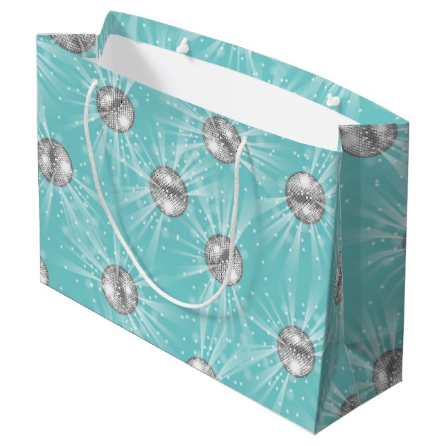 Grand Sac Cadeau Disco Ball Baby shower Super Blue Boy (Dos Angle)