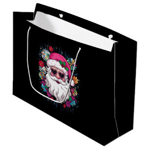 Grand Sac Cadeau Disco Rose Père Noël Noël Fête de Noël Drôle