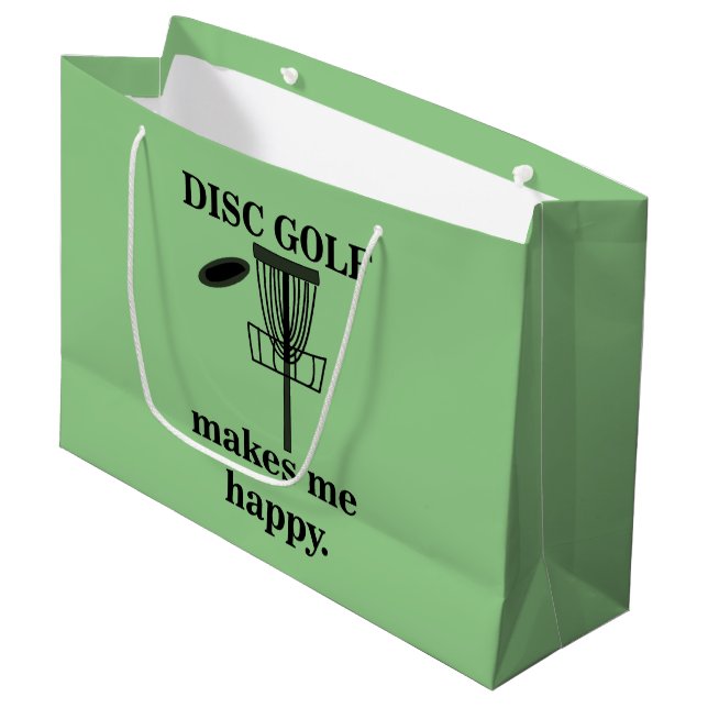 Grand Sac Cadeau Disk Golf me rend heureux Disk Golf (Devant Angle)