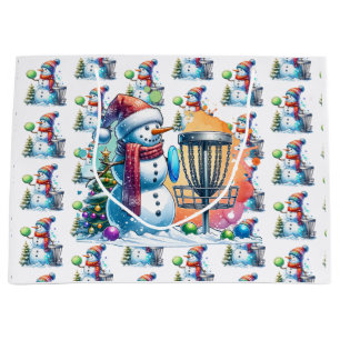 Grand Sac Cadeau Disque Golf Thématique Noël
