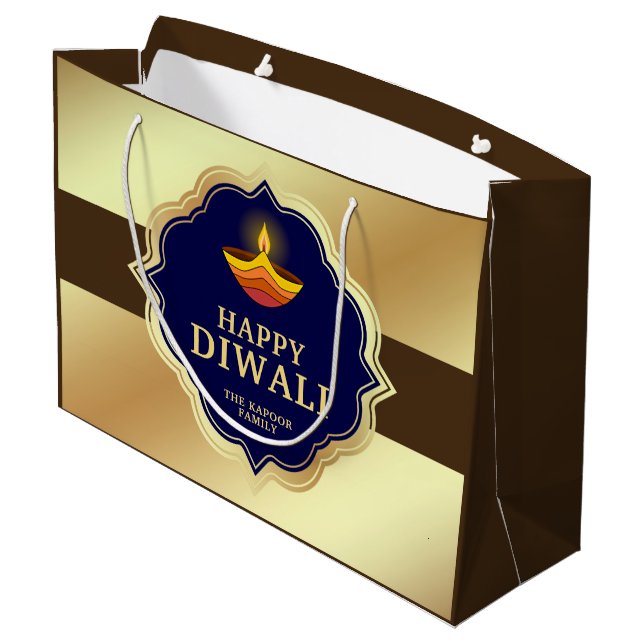 Grand Sac Cadeau Diwali personnalisé (Dos Angle)