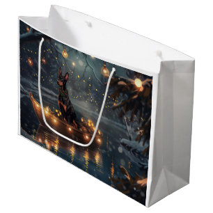 Grand Sac Cadeau Doberman Christmas Festive Voyage