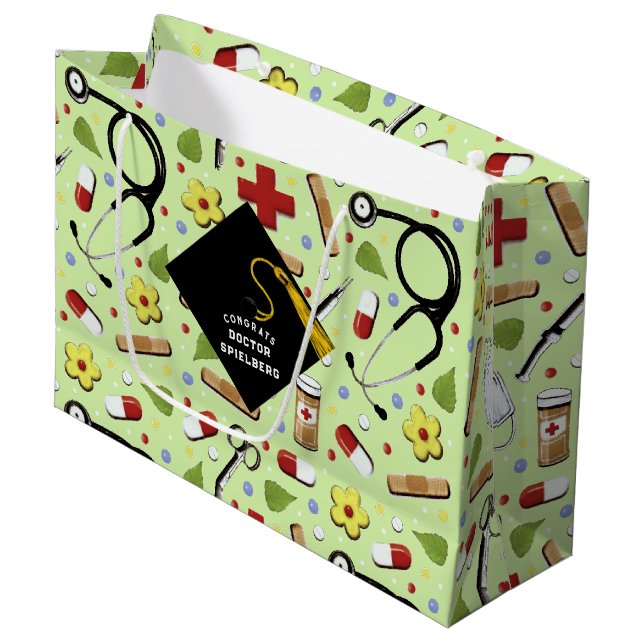 Grand Sac Cadeau Docteur Médicale (Devant Angle)