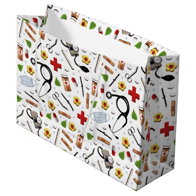 Grand Sac Cadeau Docteur Médicale (Devant Angle)