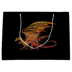 Grand Sac Cadeau Dragon de mosaïque Extraordinaire