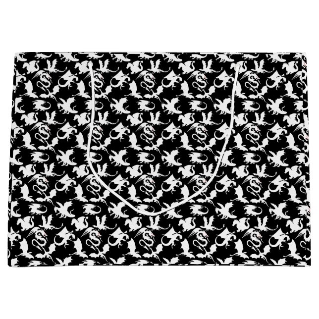 Grand Sac Cadeau Dragon motif 01.bx4 Black BG (Devant)