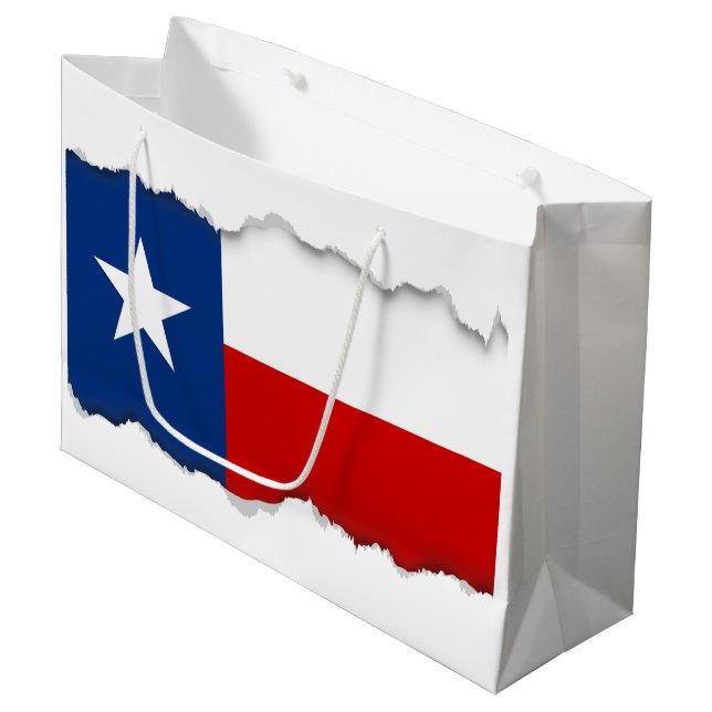Grand Sac Cadeau Drapeau classique d'état du Texas (Devant Angle)