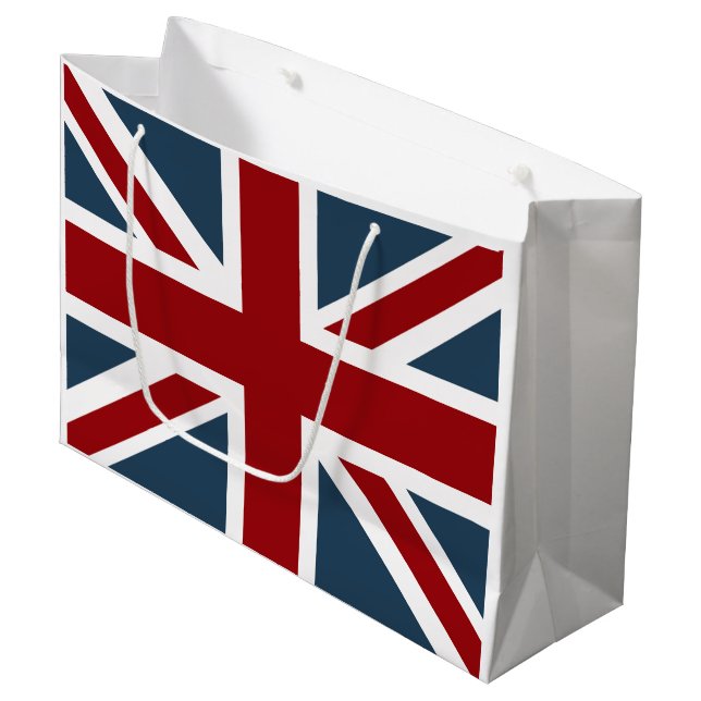 Grand Sac Cadeau Drapeau classique d'Union Jack customisé (Devant Angle)
