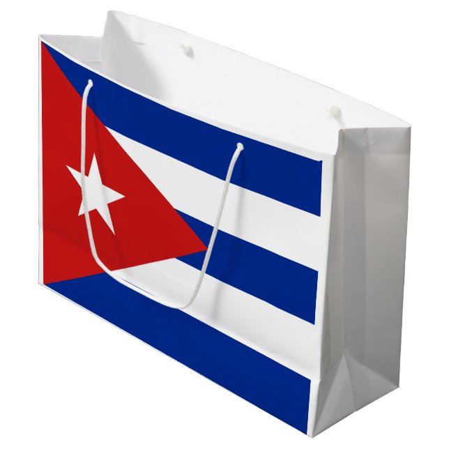 Grand Sac Cadeau Drapeau Cuba (Devant Angle)