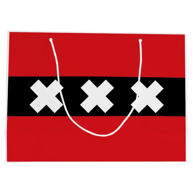 Grand Sac Cadeau Drapeau d'Amsterdam (Dos)