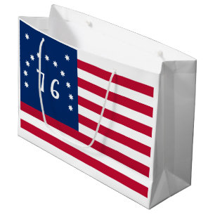 Grand Sac Cadeau Drapeau de champ de bataille américain de 1776 Ban