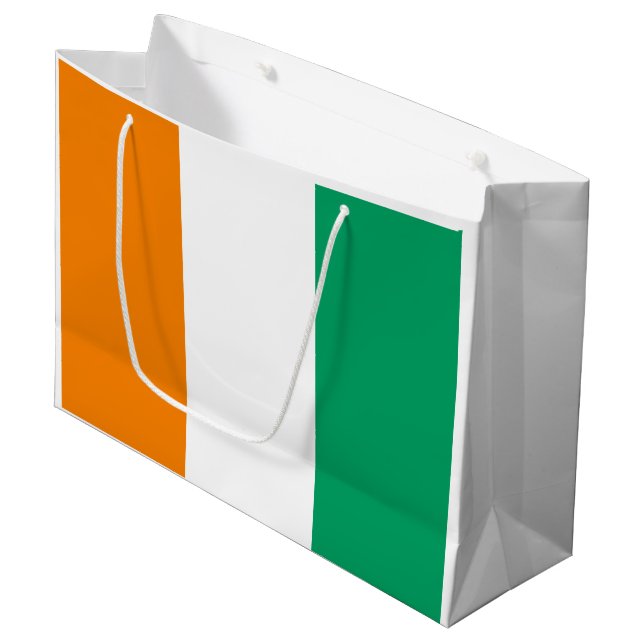 Grand Sac Cadeau Drapeau de Côte d'Ivoire (Devant Angle)