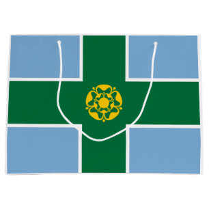Grand Sac Cadeau Drapeau de Derbyshire (Comté d'Angleterre, Royaume