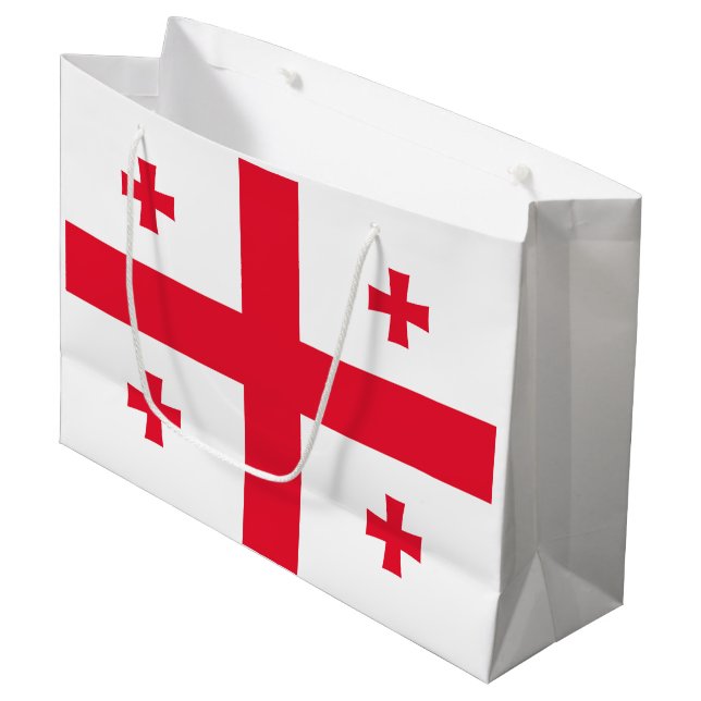 Grand Sac Cadeau Drapeau de Géorgie (Devant Angle)