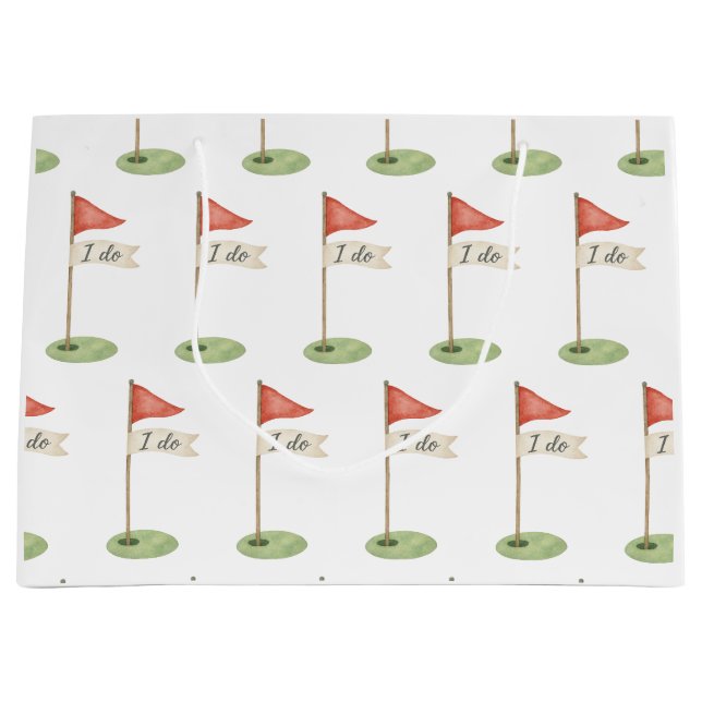 Grand Sac Cadeau Drapeau de golf romantique "Je le veux" Cadeau de  (Devant)