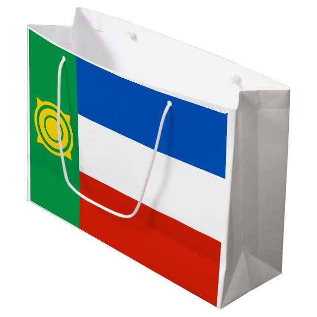 Grand Sac Cadeau Drapeau de Khakassie (Devant Angle)