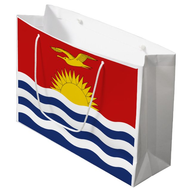Grand Sac Cadeau Drapeau de Kiribati (Devant Angle)
