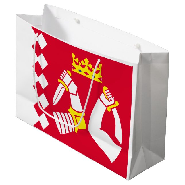 Grand Sac Cadeau Drapeau de la Carélie du Nord (Devant Angle)