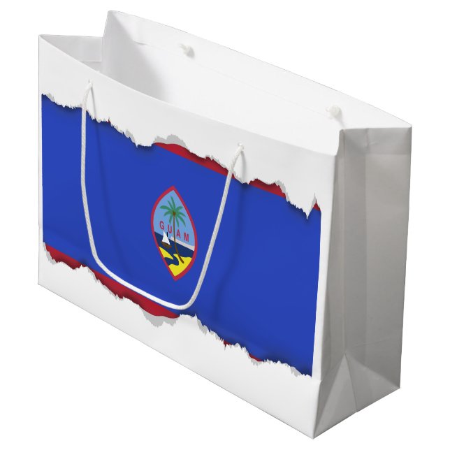 Grand Sac Cadeau Drapeau de la Guam (Devant Angle)