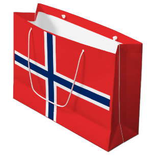 Grand Sac Cadeau Drapeau de la Norvège