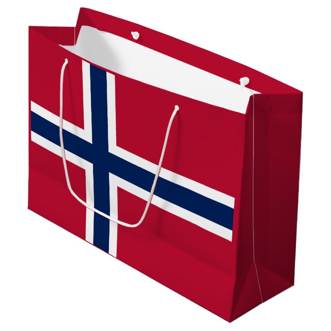 Grand Sac Cadeau Drapeau de la Norvège (Devant Angle)