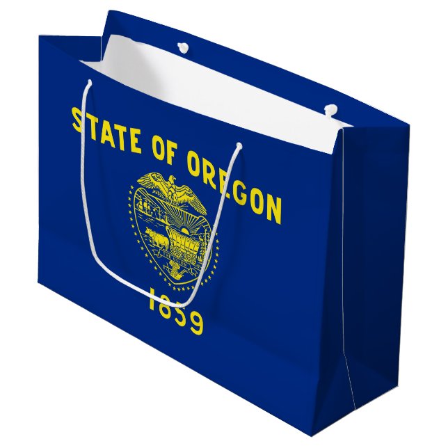 Grand Sac Cadeau Drapeau de l'État de l'Oregon (Devant Angle)