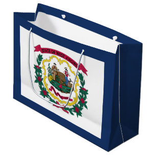 Grand Sac Cadeau Drapeau de l'État de Virginie-Occidentale