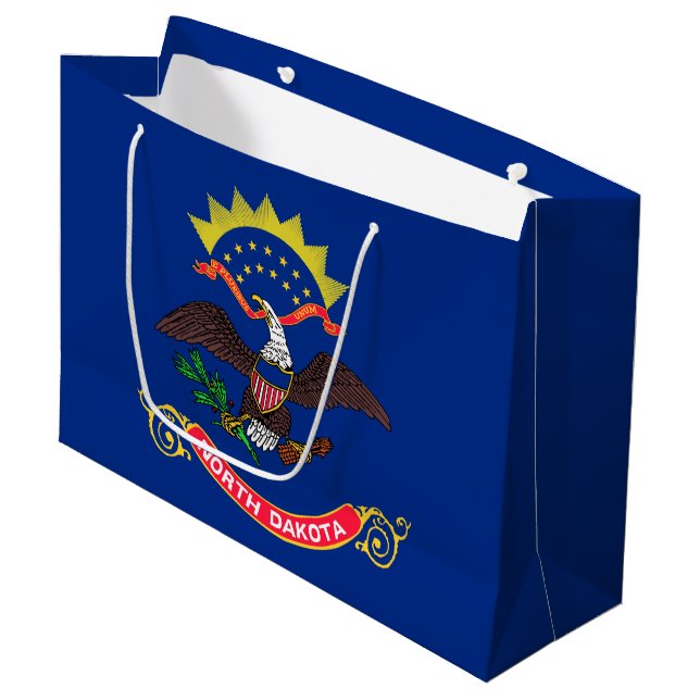 Grand Sac Cadeau Drapeau de l'État du Dakota du Nord (Devant Angle)